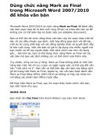 Dùng chức năng Mark as Final trong Microsoft Word 2007- 2010 để khóa văn bản