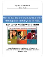 MỘT SỐ BÀI TOÁN TRONG CHƯƠNG TRÌNH ĐÁNH GIÁ HỌC SINH QUỐC TẾ PISA RÈN LUYỆN NGHIỆP VỤ SƯ PHẠM