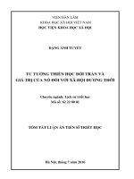 Tư tưởng Thiền học đời Trần và giá trị của nó đối với xã hội đương thời