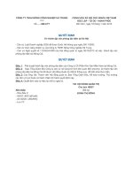 quyết định thành lập văn phòng đại diện tại Hà Nội