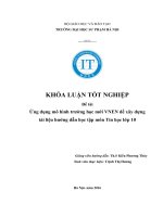 Khóa luận: Ứng dụng mô hình trường học mới VNEN để xây dựng tài liệu hướng dẫn học tập môn Tin học lớp 10