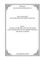 CƠ CHẾ đào tạo, bồi DƯỠNG CÔNG CHỨC HÀNH CHÍNH tại các TỈNH MIỀN TRUNG (từ QUẢNG BÌNH đến NINH THUẬN) THỰC TRẠNG và GIẢI PHÁP