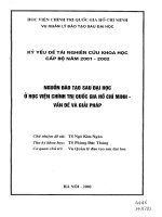 Kỷ yếu   nguồn đào tạo sau đại học ở học viện chính trị quốc gia hồ chí minh vấn đề và giải pháp 