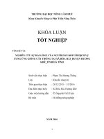 NGHIÊN cứu sự hài LÒNG của NGƯỜI dân đối với DỊCH vụ CUNG ỨNG GIỐNG cây TRỒNG tại xã hòa hải HUYỆN HƯƠNG KHÊ TỈNH hà TĨNH