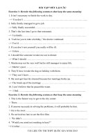 BÀI TẬP VIẾT LẠI CÂU TIẾNG ANH