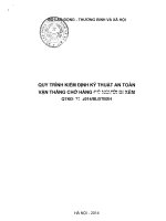 QUY TRÌNH KIỂM ĐỊNH KĨ THUẬT AN TOÀN VẬN THĂNG CHỞ HÀNG CÓ NGƯỜI ĐI KÈM