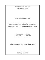 Hoàn thiện lập báo cáo tài chính hợp nhất tại tập đoàn trường thịnh 