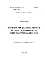 ĐÁNH GIÁ KẾT QUẢ KHÂU VÒNG CỔ TỬ CUNG TRONG ĐIỀU TRỊ DỰ PHÒNG SẨY THAI VÀ SINH NON