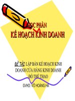 Xây dựng kế  hoạch kinh doanh cửa hàng thời trang thể thao b cloud pp