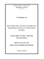 Hoàn thiện công tác phân tích hiệu quả kinh doanh tại công ty cổ phần dược DANAPHA