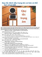 Quy tắc đánh dấu trọng âm cơ bản có thể bạn chưa biết