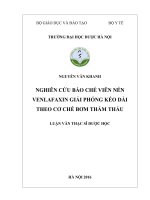 NGHIÊN CỨU BÀO CHẾ VIÊN NÉN VENLAFAXIN GIẢI PHÓNG KÉO DÀI THEO CƠ CHẾ BƠM THẨM THẤU
