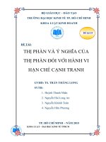 Tiểu luận môn luật cạnh tranh đề tài thị phần và ý nghĩa của thị phần đối với hành vi hạn chế cạnh tranh