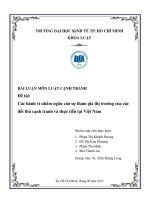 Tiểu luận môn luật cạnh tranh đề tài các hành vi nhằm ngăn cản sự tham gia thị trường của các đối thủ cạnh tranh và thực tiễn tại việt nam