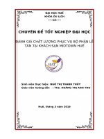 ĐÁNH GIÁ CHẤT LƯỢNG PHỤC vụ bộ PHẬN lễ tân tại KHÁCH sạn MIDTOWN HUẾ