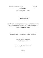 NGHIÊN cứu NỒNG độ INTERLEUKIN 6 HUYẾT THANH và HIỆU QUẢ điều TRỊ TOCILIZUMAB TRÊN BỆNH NHÂN VIÊM KHỚP DẠNG THẤP