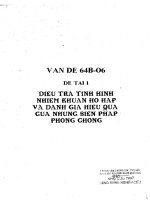 Điều tra tình hình nhiễm khuẩn hô hấp và đánh giá hiệu quả của những biện pháp phòng chống 