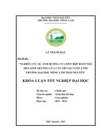 Nghiên cứu sự ảnh hưởng của hỗn hợp ruột bầu đến sinh trưởng của cây mỡ tại vườn ươm trường đại học nông lâm thái nguyên 