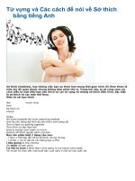 Từ vựng và các cách để nói về sở thích bằng tiếng anh