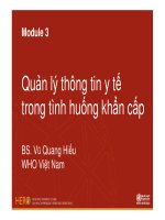 Quản lý thông tin y tế trong tình huống khẩn cấp