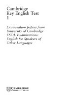 cambridge Key English Test 1