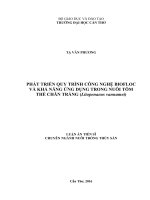 Phát triển quy trình công nghệ biofloc và khả năng ứng dụng trong nuôi tôm thẻ chân trắng (Litopenaeus vannamei)