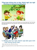 Tổng hợp những câu ca dao, thành ngữ, tục ngữ thường sử dụng trong tiếng Anh