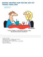 NHỮNG TRƯỜNG HỢP NỐI ÂM, NÓI TẮT TRONG TIẾNG ANH