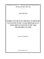 Nghiên cứu đề xuất phương án phân bổ tài nguyên nước và giải pháp quản lý tổng hợp tài nguyên nước cho thành phố cần thơ 