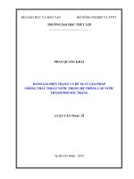 Đánh giá hiện trạng và đề xuất giải pháp chống thất thoát nước trong hệ thống cấp nước thành phố sóc trăng 