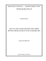 Quản lí chất lượng thi công công trình bê tông thuộc ban quản lí dự án đại học huế 