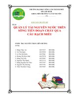 BÁO cáo CHUYÊN đề  QUẢN lý tài NGUYÊN nước TRÊN SÔNG TIỀN đoạn CHẢY QUA cầu RẠCH MIỄU 