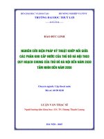 Nghiên cứu biện pháp kỹ thuật khớp nối giữa các phân khu cấp nước của thủ đô hà nội theo quy hoạch chung của thủ đô hà nội đến năm 2030 tầm nhìn đến năm 2050 