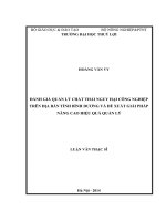 Đánh giá quản lý chất thải nguy hại công nghiệp trên địa bàn tỉnh bình dương và đề xuất giải pháp nâng cao hiệu quả quản lý 