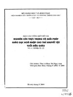 Nghiên cứu thực trạng và giải pháp giáo dục hòa nhập cho trẻ em khuyết tật tuổi mẫu giáo 