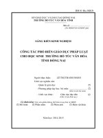 skkn CÔNG tác PHỔ BIẾN GIÁO dục PHÁP LUẬT CHO học SINH  TRƯỜNG bổ túc văn hóa TỈNH ĐỒNG NAI 