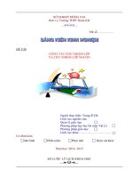 skkn CÔNG tác CHỦ NHIỆM lớp và CHỦ NHIỆM lớp NGUỒN 