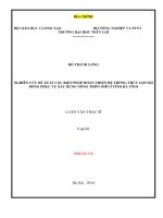 Nghiên cứu đề xuất các biện pháp hoàn thiện hệ thống thủy lợi nội đồng phục vụ xây dựng nông thôn mới ở tỉnh hà tĩnh 