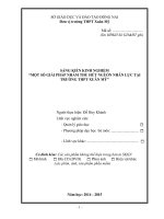 skkn một số GIẢI PHÁP NHẰM THU hút NGUỒN NHÂN lực tại TRƯỜNG THPT XUÂN mỹ 