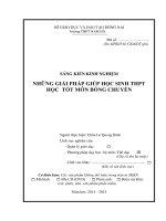 SKKN NHỮNG GIẢI PHÁP GIÚP học SINH THPT học  tốt môn BÓNG CHUYỀN 