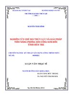 Nghiên cứu chế độ thủy lực và giải pháp tiêu năng phòng xói cống sơn đốc tỉnh bến tre 