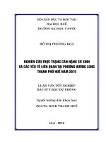 Luận văn tốt nghiệp bác sĩ y học dự phòng:Nghiên cứu thực trạng cân nặng sơ sinh và các yếu tố liên quan tại phường Hương Long thành phố Huế năm 2015