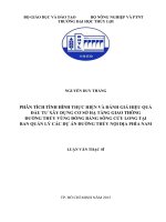 Phân tích tình hình thực hiện và đánh giá hiệu quả đầu tư xây dựng cơ sở hạ tầng giao thông đường thủy vùng đồng bằng sông cửu long tại ban quản lý các dự án đường thủy nội địa phía nam 