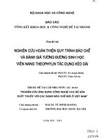 Nghiên cứu hoàn thiện qui trình bào chế và đánh giá tương đương sinh học viên nang theophylin tác dụng kéo dài 