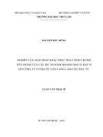 Nghiên cứu giải pháp khắc phục phát sinh chi phí xây dựng các dự án kinh doanh nhà ở, đất ở do công ty cổ phần địa ốc tân cảng làm chủ đầu tư 