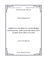 Nghiên cứu tác động của tuyến đê biển vịnh rạch giá   kiên giang đến dòng chảy lũ đồng bằng sông cửu long 