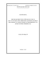 Một số giải pháp tăng cường quản lý dự án đầu tư xây dựng công trình thủy lợi trong giai đoạn chuẩn bị đầu tư, áp dụng cho dự án trạm bơm đắc lua, huyện tân phú, tỉnh đồng nai 