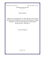 Nghiên cứu cơ sở khoa học và thực tiễn đề xuất giải pháp tạo nguồn nước sinh hoạt cung cấp cho nhân dân các điểm tái định cư của dự án thủy điện sơn la trên địa bàn huyện mai sơn   tỉnh sơn la 