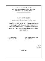 NGHIÊN cứu xây DỰNG QUY TRÌNH CÔNG NGHỆ  xác ĐỊNH RIÊNG BIỆT RADON, THORON  TRÊN máy PHỔ ANPHA RAD7 NHẰM NÂNG CAO  HIỆU QUẢ điều TRA địa CHẤT và NGHIÊN cứu  môi TRƯỜNG 
