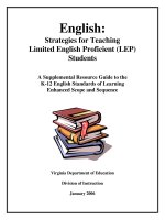 Strategies for Teaching  Limited English Proficient (LEP)  Students